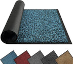 Mibao Front Door Mat, Dirt Trapper Welcome Mat for Outdoor Indoor, Non-Slip Waterproof Doormat, Durable Machine Washable Low Profile Entry Rug for Back Door Outside Patio Porch, 30" x 18", Blue