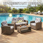 hyha 14Pcs Patio Cushion Covers, Stretch Outdoor Couch Cushion Covers, Washable Outdoor Chair/Sofa Slipcovers for Patio Furniture Cushions Protector with Elastic Bottom(Vintage Flower,Cover Only)