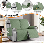 VANSOFY Waterproof Loveseat Recliner Cover, Sofa Covers 1-Piece Washable Reclining Sofa Cover Non-Slip Furniture Protector with Elastic Straps Pocket for Dogs, Pets(Bean Green,2 Seater)