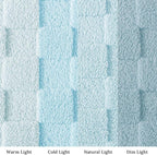 Exclusivo Mezcla Fleece Throw Blanket for Couch,Super Soft and Warm Lightweight Checkered Pattern Blankets for All Seasons, 50x60 Inches, Light Blue