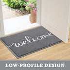 Grey Door Mat Welcome Mats Outdoor Indoor Doormat for Entryway Floor Mat
