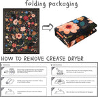 Rugcomf Bedroom Rug 3x5 Rug Washable Area Rug Non Slip Low Pile Boho Floral Small Carpet for Bedroom, Bedside, Kitchen, Entryway, Kids Room, Office, College Dorm Essentials for Girls(Black)