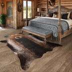 AROGAN Premium Bear Print Rug 4.6x5.2 Feet, Machine Washable Faux Fur Rug, Non-Slip Animal Print Hide Bear Skin Area Rug for Bedroom Living Room Home Decor