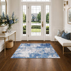 RELEANY Washable 3'x5' Abstract Area Rug for Living Room Blue Gray