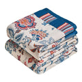 MSGKV Boho Throw Blanket 90"x90" 100% Cotton Farmhouse Butterfly Throw