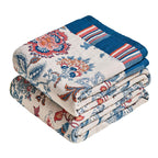 MSGKV Boho Throw Blanket 90"x90" 100% Cotton Farmhouse Butterfly Throw