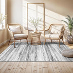 WIEVEDENS 4x6 Rugs for Living Room: Non-Slip Washable Area Rug for Hallway Entryway Kitchen Bedroom - Easy-to-Clean Stain and Water Resistant Carpet - Soft Low-Pile Throw Mat Grey