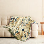 MSGKV Boho Throw Blanket 50"x60" Cotton Blanket for Couch and Sofa Cover for Living Room Spring Throw Decorative Woven Bird Blankets