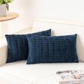 Aegero Pack of 2 Corduroy Decorative Throw Pillow Covers 12x24 Inch, Teal