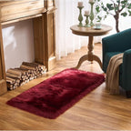 EasyJoy Ultra Soft Fluffy Shaggy Area Rug Faux Fur Rug Chair Cover Seat Pad Fuzzy Area Rug for Bedroom Floor Sofa Living Room (2 x 4 ft Rectangle, Burgundy)