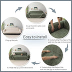 MYSKY HOME Couch Covers for 2 Cushion Couch Sofa, Chenille L Shape Sectional Couch Cover - Pet-Friendly, Machine Washable, Non-Slip Sofa Protector for Dogs, Kids, 71"x118", Moss Green