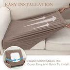 Couch Cushion Cover Seat Cushion Cover Stretch Armchair Cover Separate Sectional Sofa Slipcovers Furniture Protector(1 Piece for Seat or Sofa Backrest, Khaki)