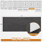 Mibao Front Door Mat, Dirt Trapper Welcome Mat for Outdoor Indoor, Non-Slip Waterproof Doormat, Durable Machine Washable Low Profile Entry Rug for Back Door Outside Patio Porch, 72" x 24", Grey