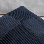 Fancy Homi 2 Packs Navy Blue Lumbar Decorative Throw Pillow Covers 20x28 Inch for Living Room Couch, Rustic Farmhouse Boho Home Decor, Soft Striped Corduroy Rectangle Accent Cushion Case 50x70 cm
