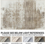 6x9 Area Rugs Washable Rug: Large Modern Abstract Living Room Rug Soft Anti-Skid Thin Carpet Indoor Floor Non-Shedding Carpets for Bedroom Dining Room Farmhouse Nursery Home Office Brown White