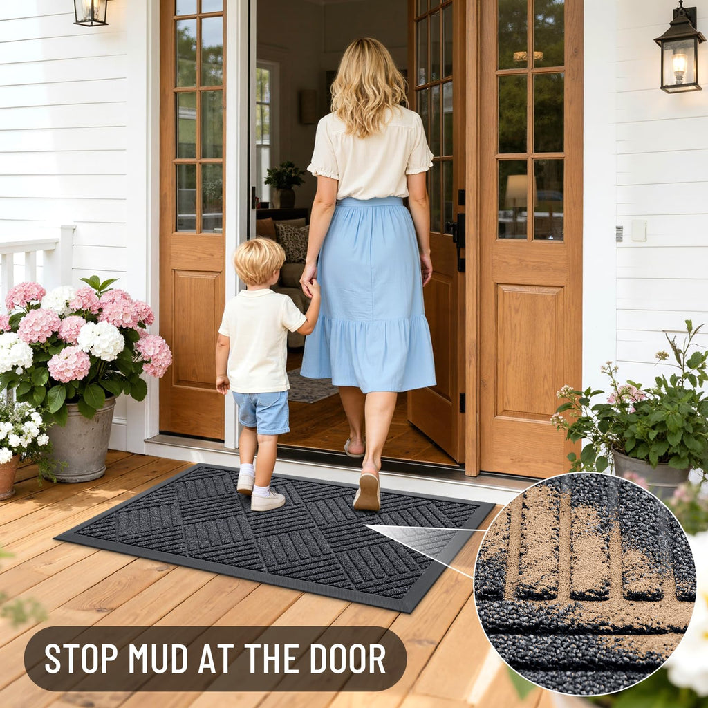OLANLY Front Door Mat Outside Entrance 33x21, Waterproof Heavy-Duty Doormat