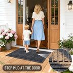 OLANLY Front Door Mat Outside Entrance 33x21, Waterproof Heavy-Duty Doormat