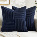MIULEE Navy Blue Decorative Throw Pillow Covers for Couch 18x18 Inch