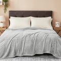 Exclusivo Mezcla Fuzzy Plush Fleece Bed Blanket Twin XL Size, Light Grey