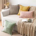 MIULEE Decorative Throw Pillow Covers for Couch 20x20 Inch Light Brown