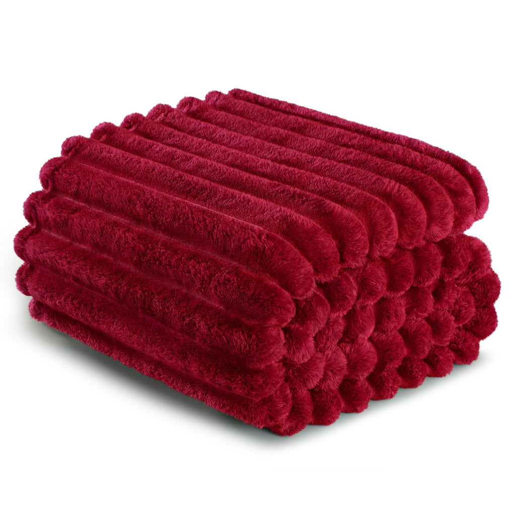 Exclusivo Mezcla Striped Twin Size Fleece Blanket for Bed, Couch, 60"x80"