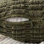 MIULEE Corduroy Decorative Throw Pillow Covers 18x18 Olive Green Pack of 2