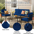 hyha 12Pcs Patio Cushion Covers, Stretch Outdoor Couch Cushion Covers Replacement, Washable Outdoor Chair/Sofa Slipcovers for Patio Furniture Cushions Protector with Elastic Bottom(Navy,Cover Only)