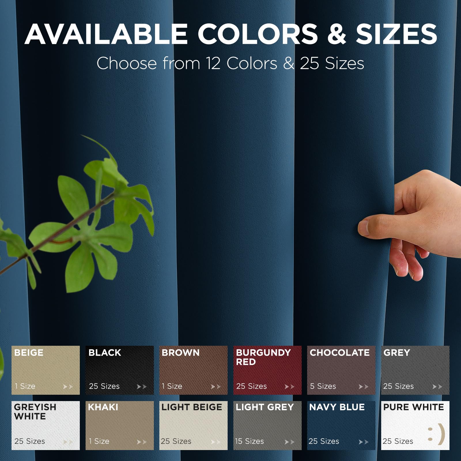 Joydeco Blackout Patio Sliding Door Curtains, Privacy Room Divider Curtains