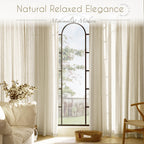 Jolilight Faux Linen Beige Curtains 102 inches Long for Living Room Rustic Farmhouse Linen Drapes Semi Sheer Burlap Textured Canvas Cloth Curtain Panels Set of 2 Kahki Tan Colored