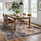 IOHOUZE Abstract Area Rugs 6x9 Ft Washable Rugs for Living Room, Non Slip Dining Room Rug, Printed Faux Wool Rugs for Bedroom, Floor Carpet for Office Nursery Playroom, Brown/Rust
