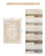 Restydon 3x5 Washable Area Rug for Entryway Non Slip Rugs, Cream/Beige