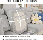 Couch Covers for 3 Cushion Sofa Pet Friendly Couch Cushion Covers Universal Sofa Covers Washable Stretch Slipcovers for Sectional Sofa (Texture Light Gray,Large Triple Seat Cover)