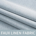 MIULEE Linen Textured Curtains Solid 100% Blackout for Bedroom Thermal Insulated Chambray Blue Grommet Room Darkening Curtains & Drapes Luxury Decor for Living Room Nursery 52 x 72 Inch (2 Panels)