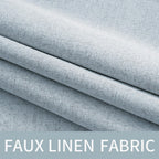 MIULEE 100% Blackout Linen Curtains for Bedroom 52x108 Inches Chambray Blue
