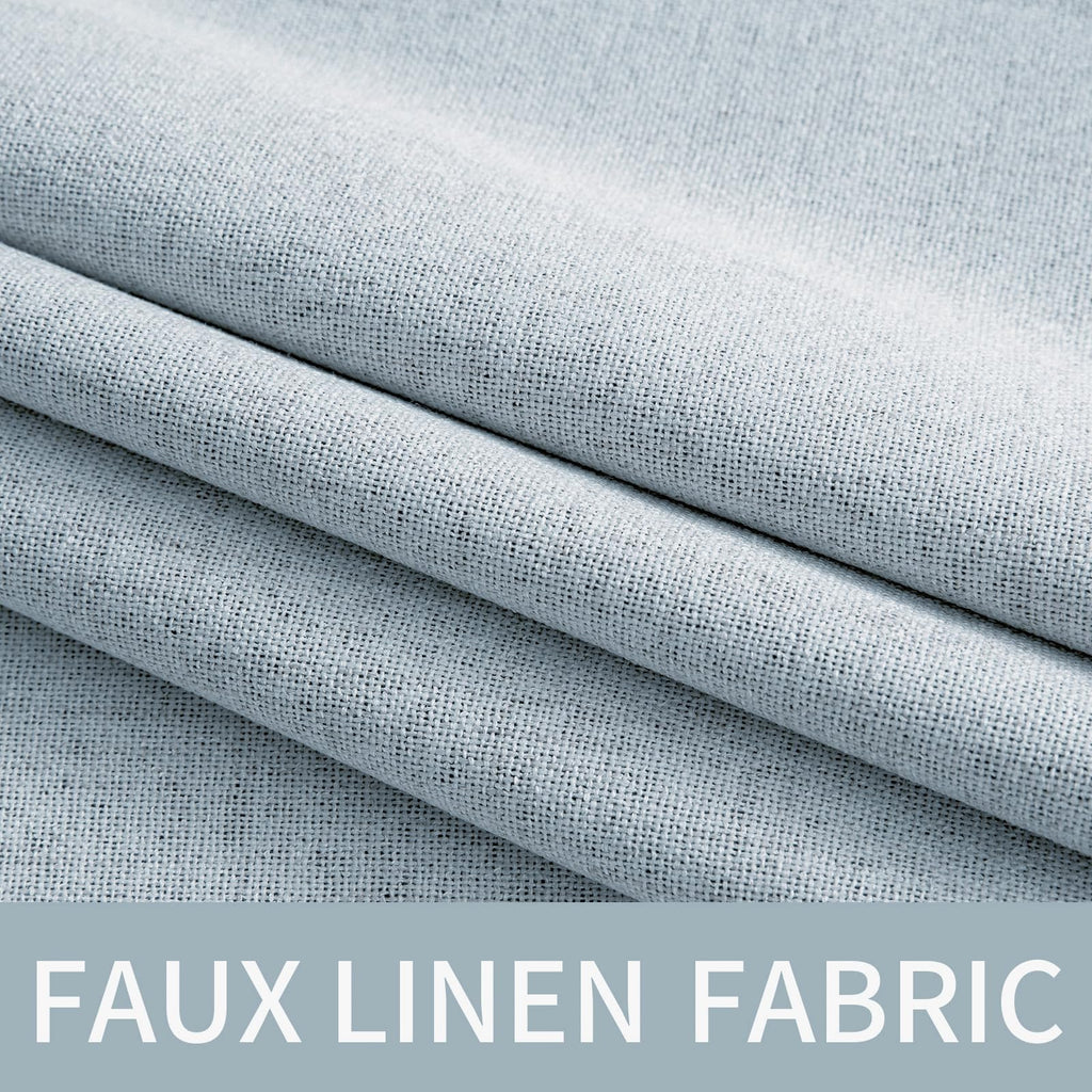 MIULEE 100% Blackout Linen Curtains for Bedroom 52x96 Inches Chambray Blue