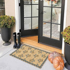 Front Door Mat Outside Entrance - 2x3 Floral Non-Slip Washable Doormat Indoor Outdoor Mat Jute-Look Farmhouse Blue Scalloped Entry Rug Small Throw Rugs for Entryway Kitchen Front Porch Decor