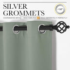 NICETOWN Bedroom Curtain Panels Blackout Draperies, Thermal Insulated Solid Grommet Blackout Curtains/Drapes (Greyish Green, 1 Pair, 55 by 68-inch)