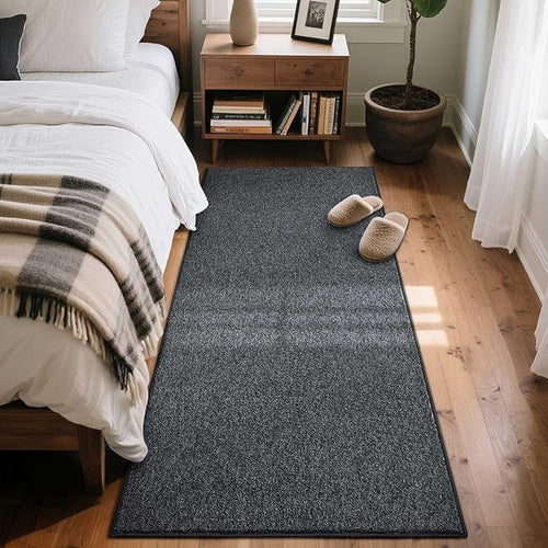 2x6 Grey Runner Rug Non-Slip Washable Soft Thin for Hallway Kitchen Bedroom