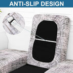 Smiry Printed Couch Cushion Covers, Stretch Soft Couch Covers for Sofa, Washable Non-Slip Sofa Slipcover Furniture Protector for Indoor and Outdoor (3 Pack, Brown and White)
