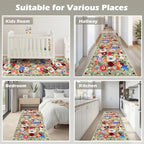 Rug for Hallways Green Kitchen Rug 2x6, Non Slip Washable Rugs with Rubber Backing Soft Floral Carpet Runner for Hallways, Kitchen, Laundry, Bedroom, Bathroom (2 x 6, Green Garden)
