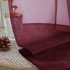 OVZME Wine Sheer Curtains 120 Inches Long 2 Panels Set, 59 Inch Extra Wide Soft Airy Lightweight Sheer Curtains for Living Room, Farmhouse Voile Filmy Rod Pocket Drapes, 59Wx120L Inches
