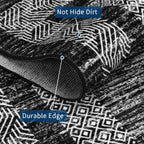 GarveeHome 2x6 Modern Bordered Runner Rug Soft Non Slip Washable Floor Carpet