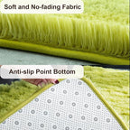 TWINNIS Super Soft Shaggy Rugs Fluffy Carpets 8x10 Feet, Indoor Modern Plush Area Rugs for Living Room Bedroom Kids Room Nursery Home Decor, Upgrade Anti-Skid Rectangular Fuzzy Rug, Green