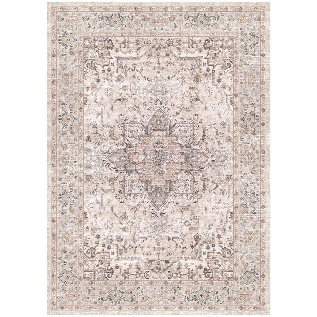 Lofus 3x5 Pink Area Rugs for Bedroom Living Room, Vintage Boho Carpet