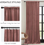 RYB HOME Dusty Pink Velvet Curtains 84 inch, Room Darkening Window Curtains for Living Room Energy Efficient Backdrop Festival Decor for Girls Bedroom, Wild Rose, W52 x L84 inch, 2 Panels