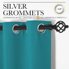 NICETOWN Room Darkening Curtains 108 inch Length 2 Panels, Peacock Teal, 2 Pieces, W55, Thermal Insulated Grommet Blackout Curtains for Modern Casual Elegant Bedroom Kids Room Theme Decoration