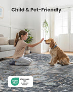 AMADA HOMEFURNISHING 5x7 Area Rugs, Washable Living Room Rug Low-Profile with Non-Slip Backing & Durable Edge Binding, Vintage 5x7 Rugs for Living Room, Bedroom, Dining Room