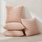 Fancy Homi 4 Packs Decorative Throw Pillow Covers for Living Room Couch Bed, Modern Farmhouse Boho Home Décor Accent Cushion Case, 18" x 18", Blush Pink