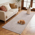 2x6 Oatmeal/White Runner Rug Non-Slip Washable for Hallway Kitchen Bedroom