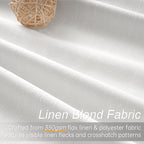 96 inch long Linen blackout curtains 2 Panels 100% Black out Linen texture Curtains ivory white Window Drapes with Back Tab Rod Pocket Mordern vintage Curtains Panel for Bedroom Living Room 8FT